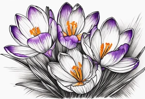 crocus flower design tattoo idea