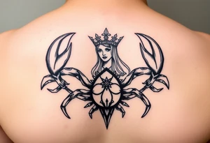 Scorpio, high priestess, empress, emperor, queen of ace, queen of cups, Ace of pentacles tattoo idea