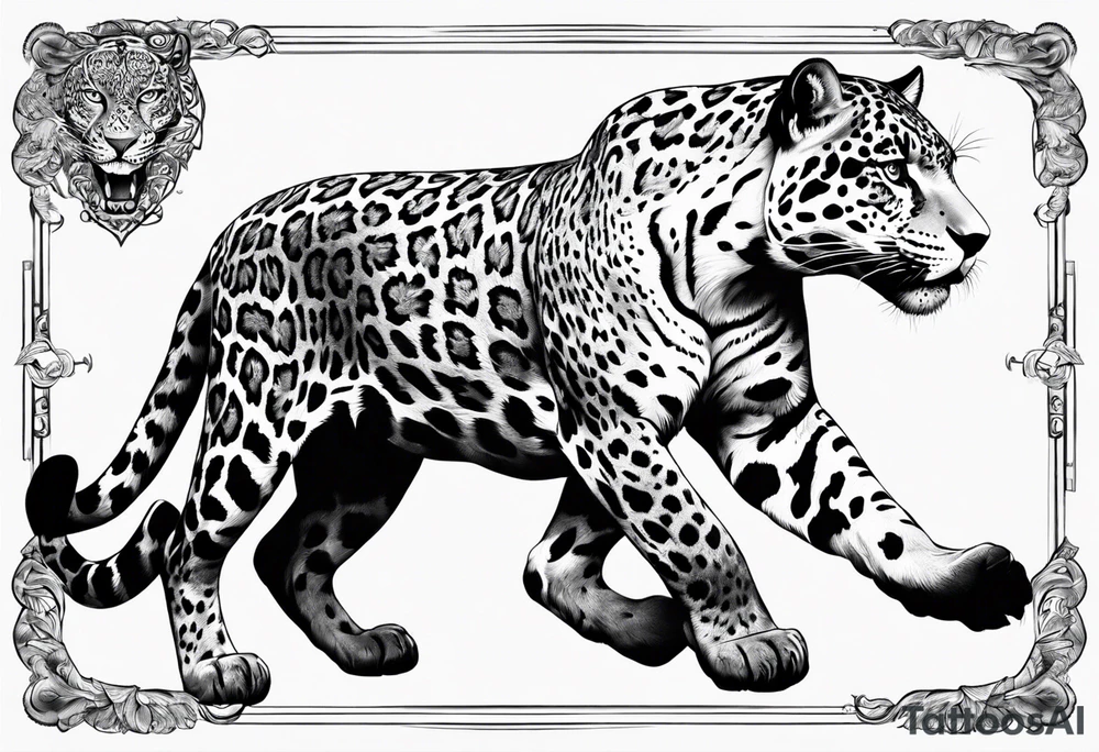 Jaguar body tattoo idea