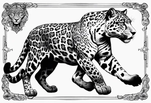 Jaguar body tattoo idea