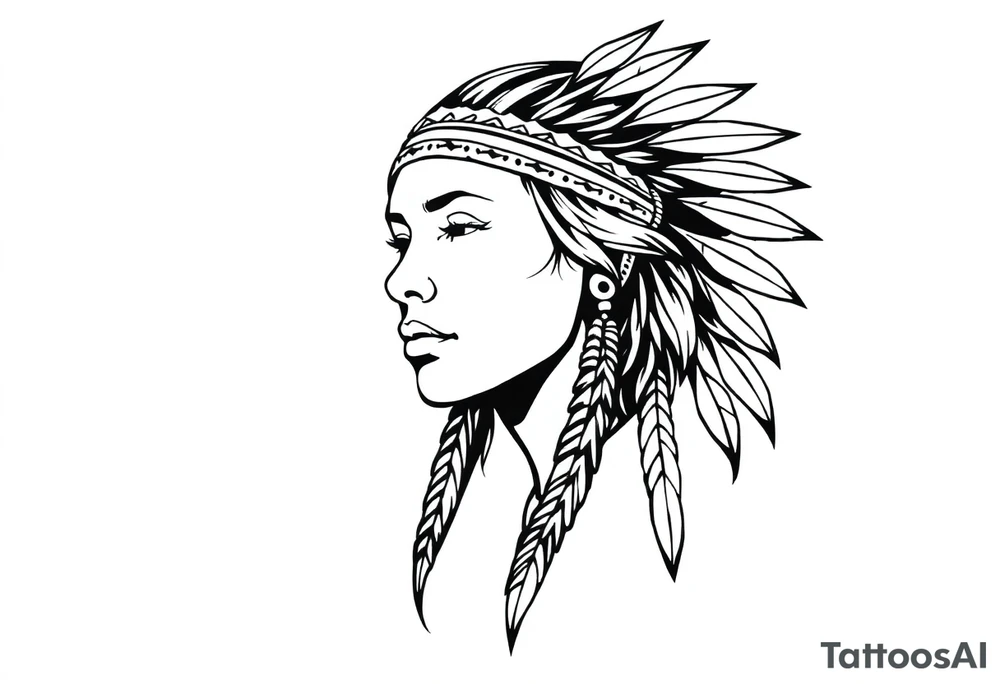 Native American female tattoo idea