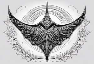 psychadelic manta ray symmetrical tattoo idea