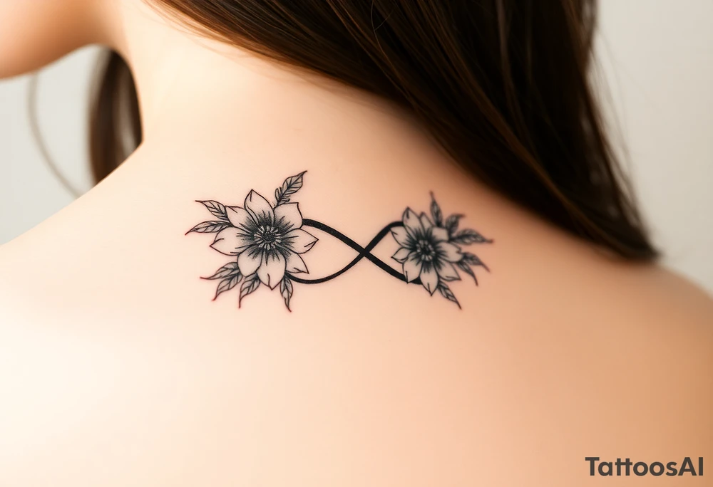 July December January birth flower infinity sign tattoo idea