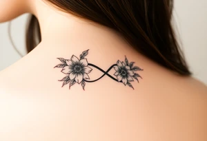 July December January birth flower infinity sign tattoo idea