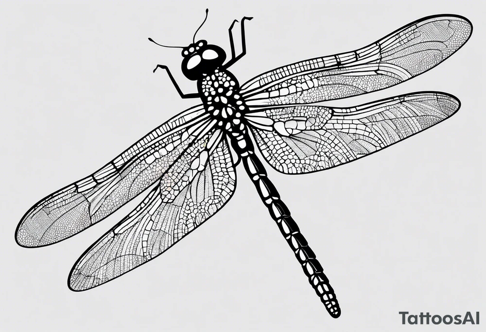 Dragonfly with name Okah and Heather tattoo idea