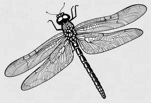 Dragonfly with name Okah and Heather tattoo idea
