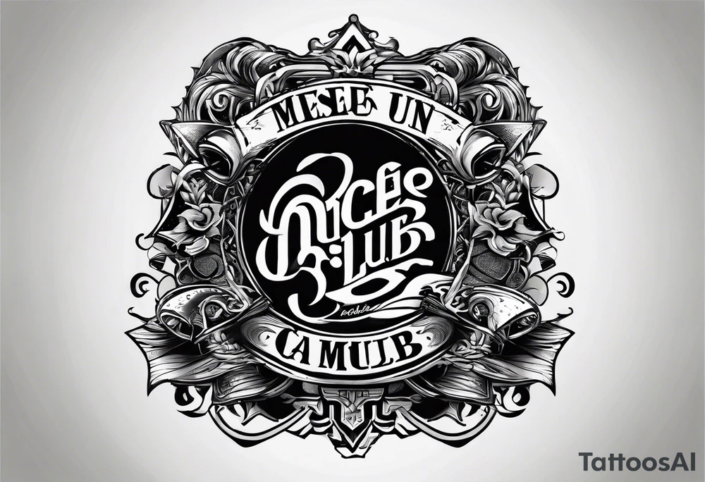 frase: mes que un club . En el musclo de la pierna tattoo idea