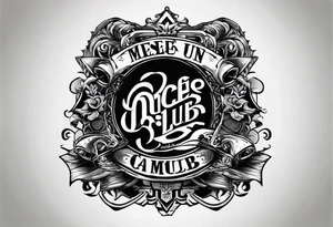 frase: mes que un club . En el musclo de la pierna tattoo idea