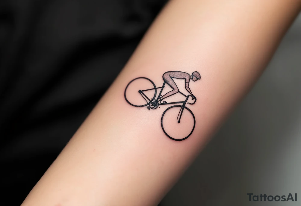 dynamic cyclist tattoo idea