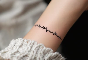 A minimalist black band with a continuous soundwave of the couple’s vows, adding a personal and intimate touch. tattoo idea