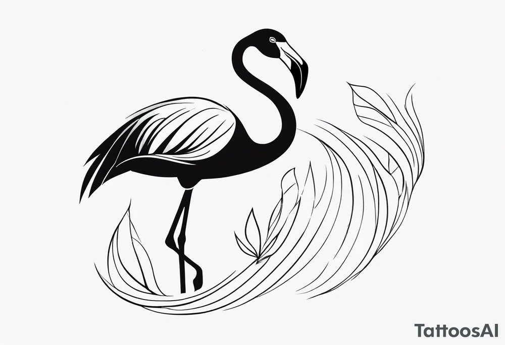 cute flamingo tattoo idea