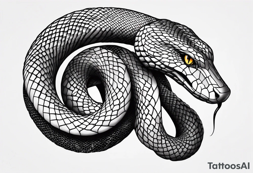 Snake 3d down the shoulder tattoo idea