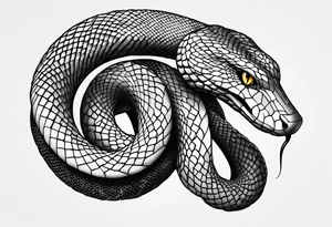 Snake 3d down the shoulder tattoo idea