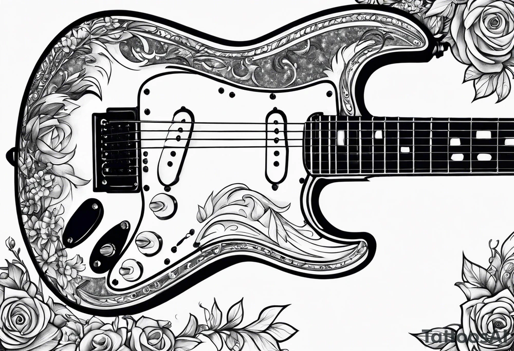 electric guitar tattoo idea