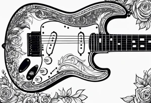 electric guitar tattoo idea