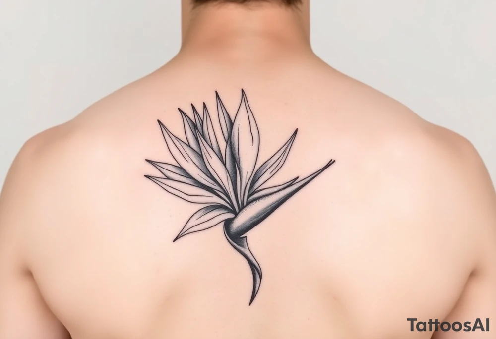 Bird of paradise flower tattoo idea