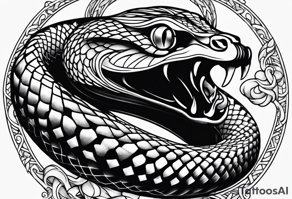 Snake with lsd effect tattoo idea