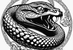 Snake with lsd effect tattoo idea