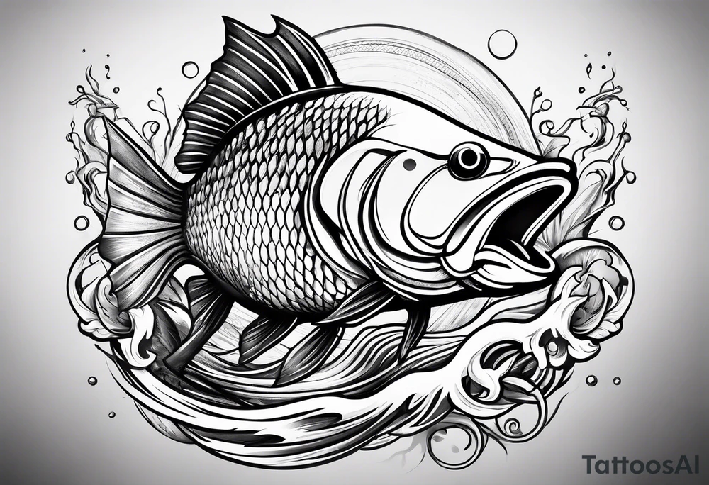 Fishing swimming tattoo idea