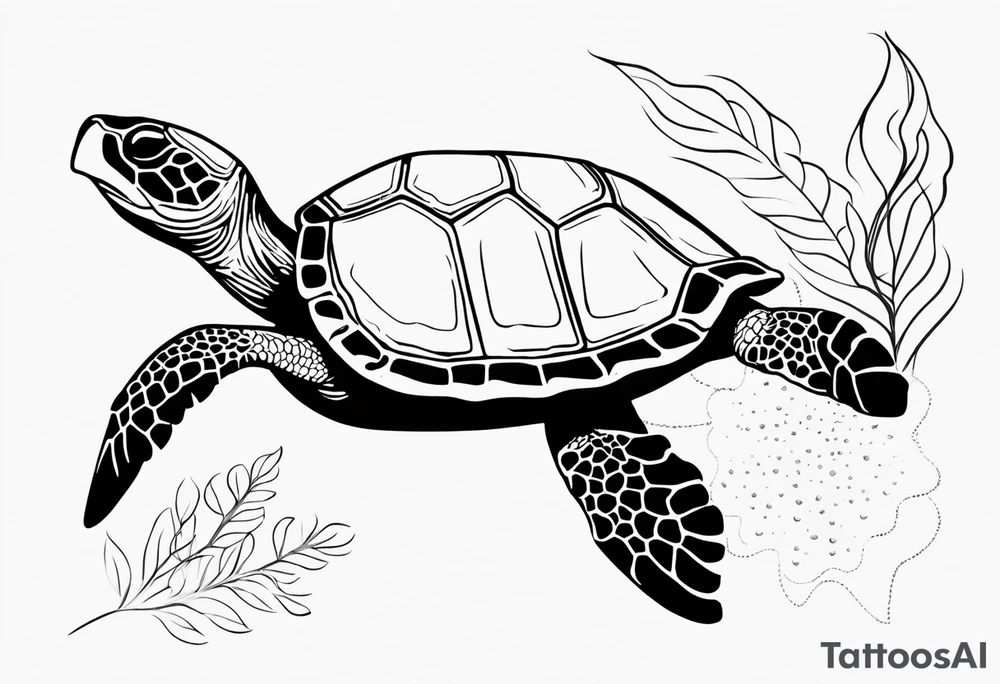 Turtle and sea star tattoo idea
