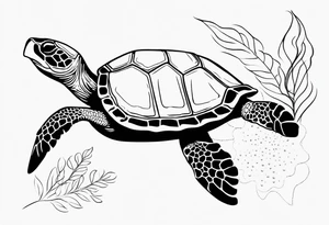 Turtle and sea star tattoo idea