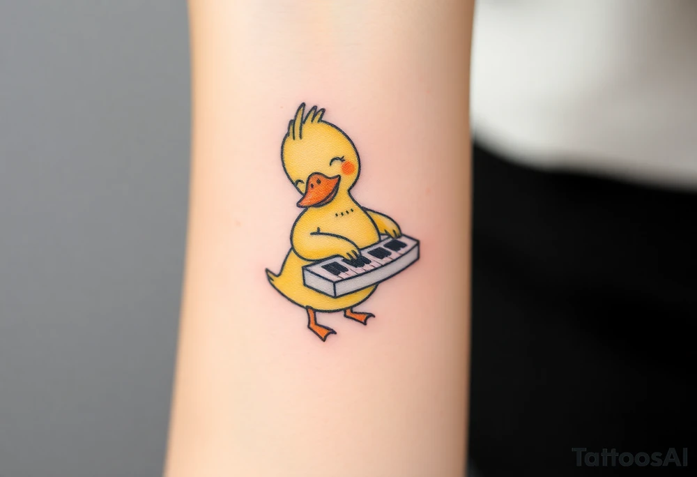 psyduck playing piano tattoo idea
