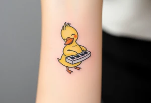 psyduck playing piano tattoo idea
