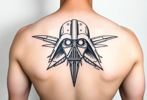star wars in a linear design tattoo idea