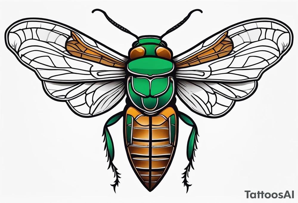 Full sleeve cicada tattoo idea