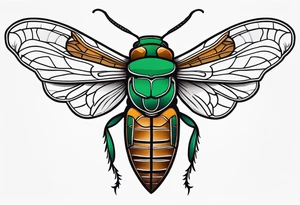 Full sleeve cicada tattoo idea