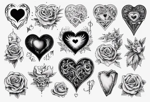 A black heart with the words Lucas and Margaret tattoo idea