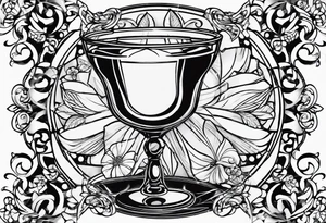 abstract hand grabbing coupe cocktail glass tattoo idea