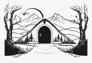 Lord of the rings main with Harry Potter mashup but more lord of the rings heavy. Small simple dainty fine line and minimal. Objects only. Hobbit door and wands tattoo idea