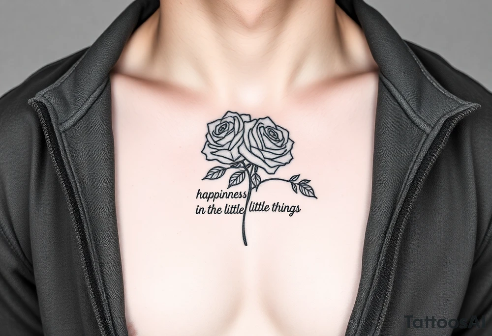 Find happiness in the little things with roses tattoo idea