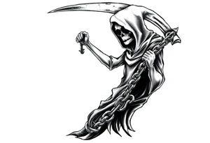 Grim reaper with chain tattoo idea