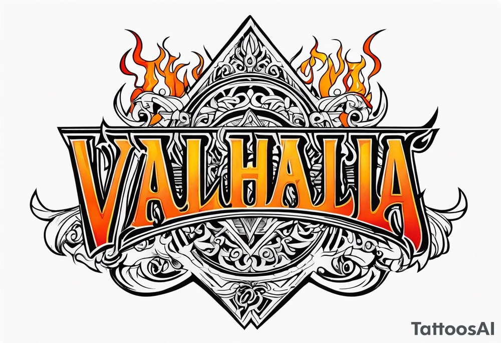 Valhalla flames tattoo idea