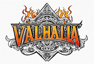 Valhalla flames tattoo idea
