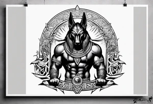 Batalla Anubis and ra tattoo idea