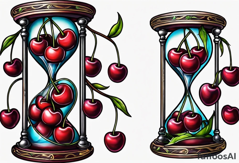 Cherry hourglass tattoo idea
