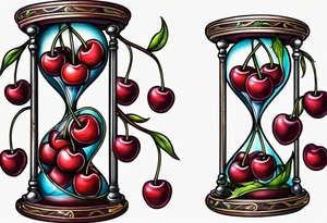 Cherry hourglass tattoo idea
