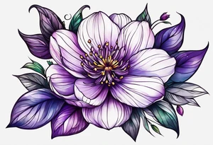 Purple flower tattoo idea