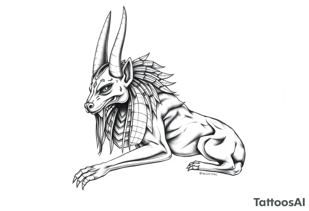 Anubis Egypt god tattoo idea