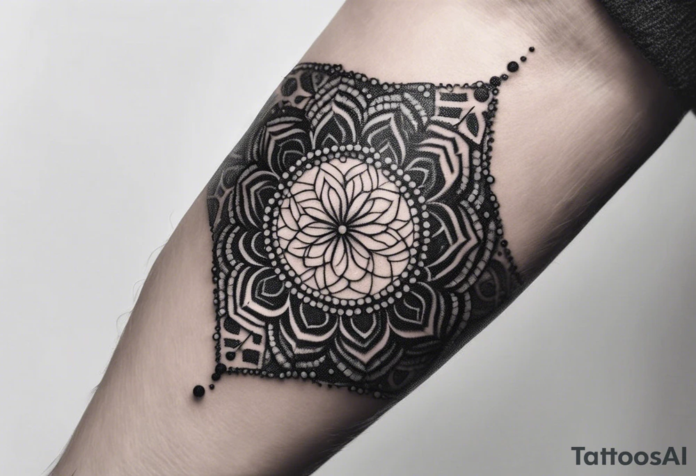 Thin line of a Nordic chain that surrounds the forearm, tattoo idea