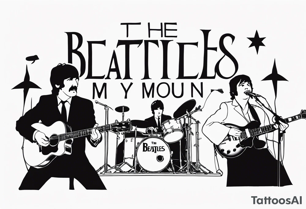 The Beatles band song let it be for my nana violet who passed away tattoo idea