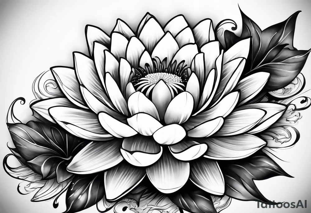Water lily bouquet tattoo idea