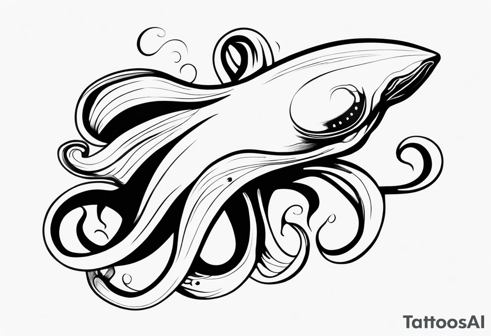 The horrifying squid hides itself in ink and turns the color of its body to black to blend into the dark tattoo idea