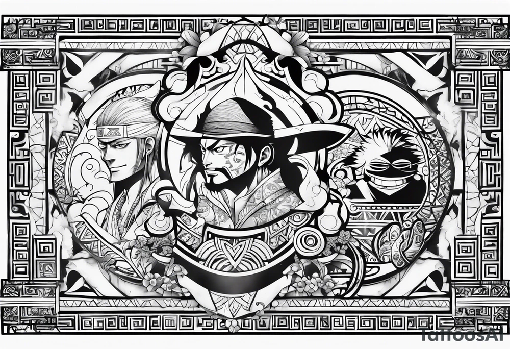 One piece luffy sanji zoro, maori tribal tattoo idea