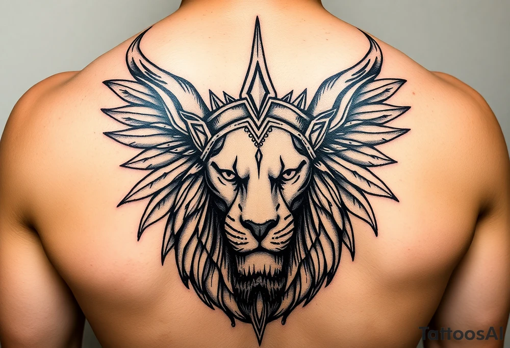 Sexy, powerful African goddess Leo tattoo tattoo idea