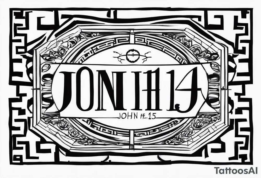 John 15:5 in Greek down the middle tattoo idea