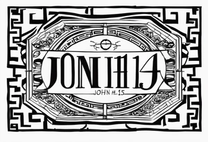 John 15:5 in Greek down the middle tattoo idea